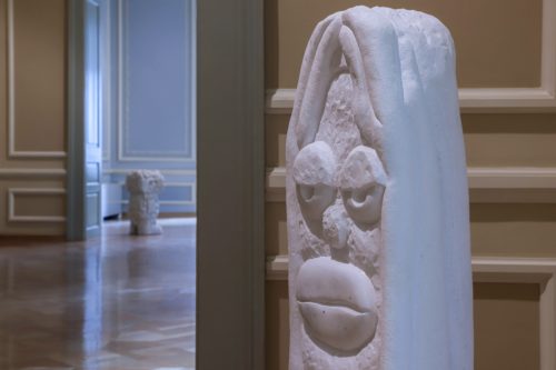 Installation view, Stefan Rinck and Humberto Poblete - Bustamante: Obelix & Obelix: At Home I Am A Tourist, 2022. Photo: Courtesy of Allouche Benias Gallery