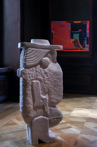 Installation view, Stefan Rinck and Humberto Poblete - Bustamante: Obelix & Obelix: At Home I Am A Tourist, 2022. Photo: Courtesy of Allouche Benias Gallery
