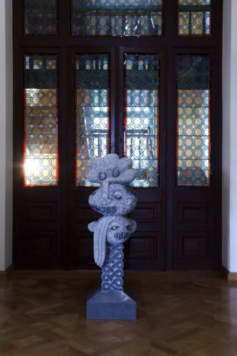 Installation view, Stefan Rinck and Humberto Poblete - Bustamante: Obelix & Obelix: At Home I Am A Tourist, 2022. Photo: Courtesy of Allouche Benias Gallery