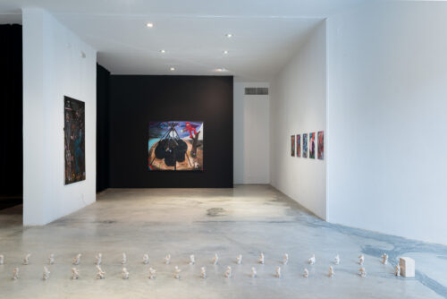 Installation view "The Bliss of Ignorance", Stefan Rinck & Philip Grözinger, CCA Andratx, Mallorca, 2024. Photo: David Bonet.