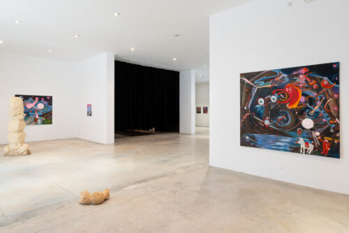 Installation view "The Bliss of Ignorance", Stefan Rinck & Philip Grözinger, CCA Andratx, Mallorca, 2024. Photo: David Bonet.