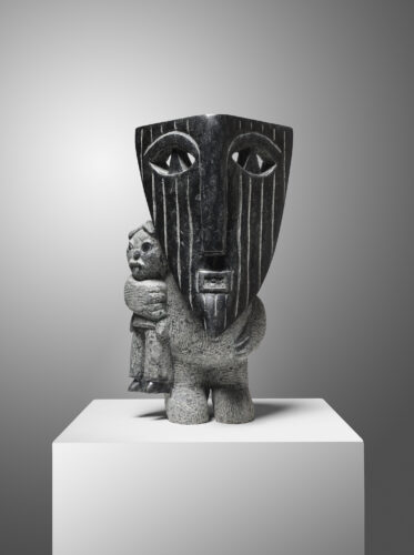 Stefan Rinck, Coming Home with Souvenirs, 2025, Diabase, 46,5 x 28 x 22 cm. Photo by Matthias Kolb.