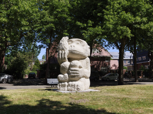 The Adventure of Freedom, 2025, Limestone, 270 x 170 x 130 cm. Courtesy of Artzuid, Amsterdam, Sorry We're Closed, Brussels and the artist.
